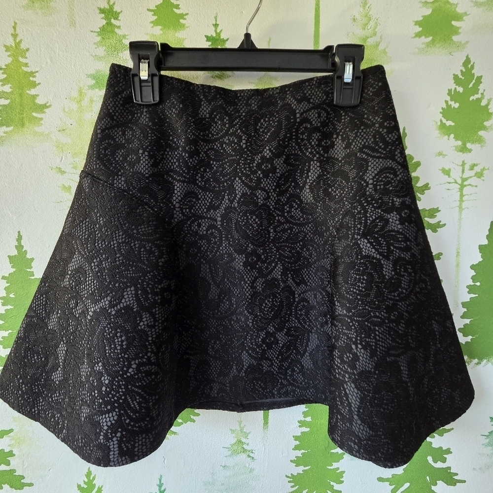 Abercrombie & Fitch Black Patterned Mini Skirt